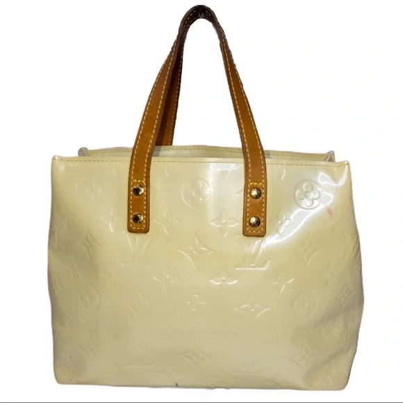 Louis Vuitton Monogram Logo Vernis Tote Bag Purse Perle - Picture 2 of 8